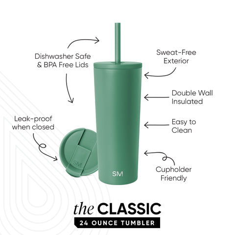 Classic Tumbler - 24oz - Basil – Simple Modern Custom