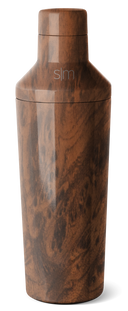 Classic Cocktail Shaker with Jigger Lid - 20oz - Wood Grain
